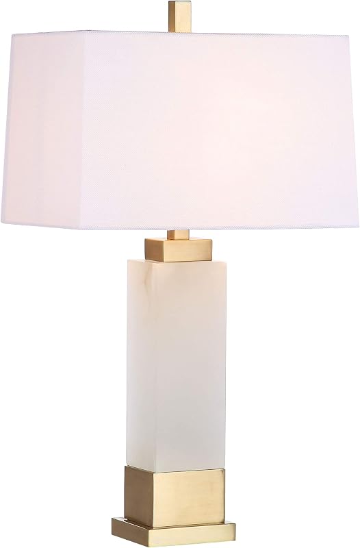 Lámpara mesa noche alabastro blanco/dorado 30pulg dormitorio