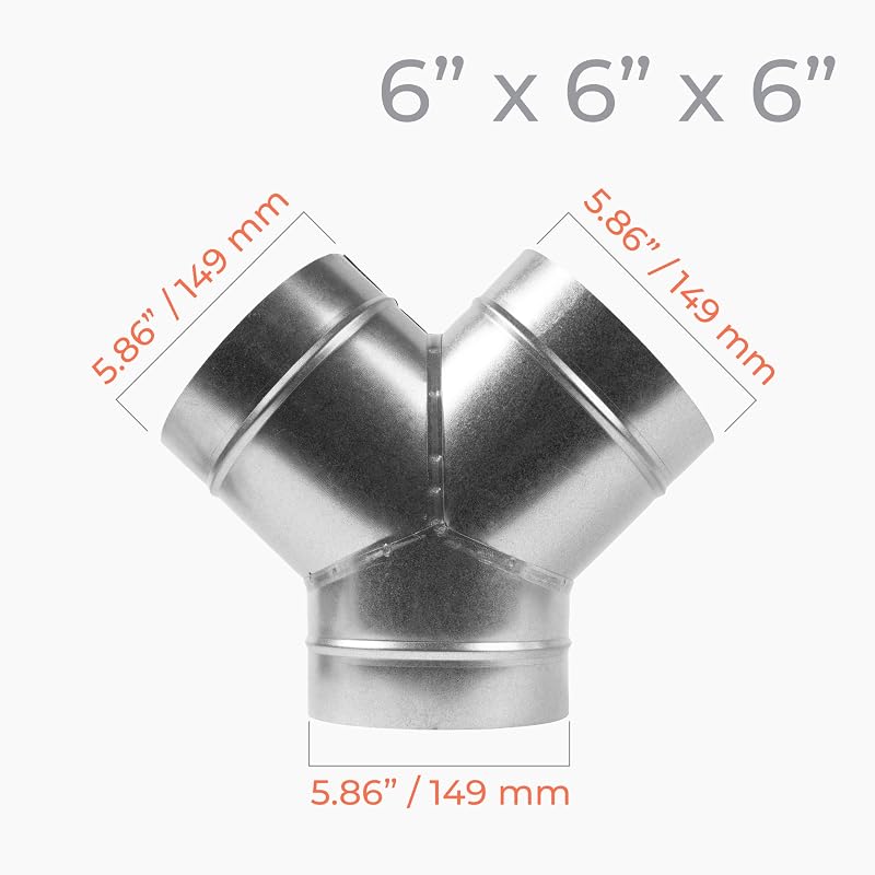 Divisor conducto 6x6x6" acero galvanizado