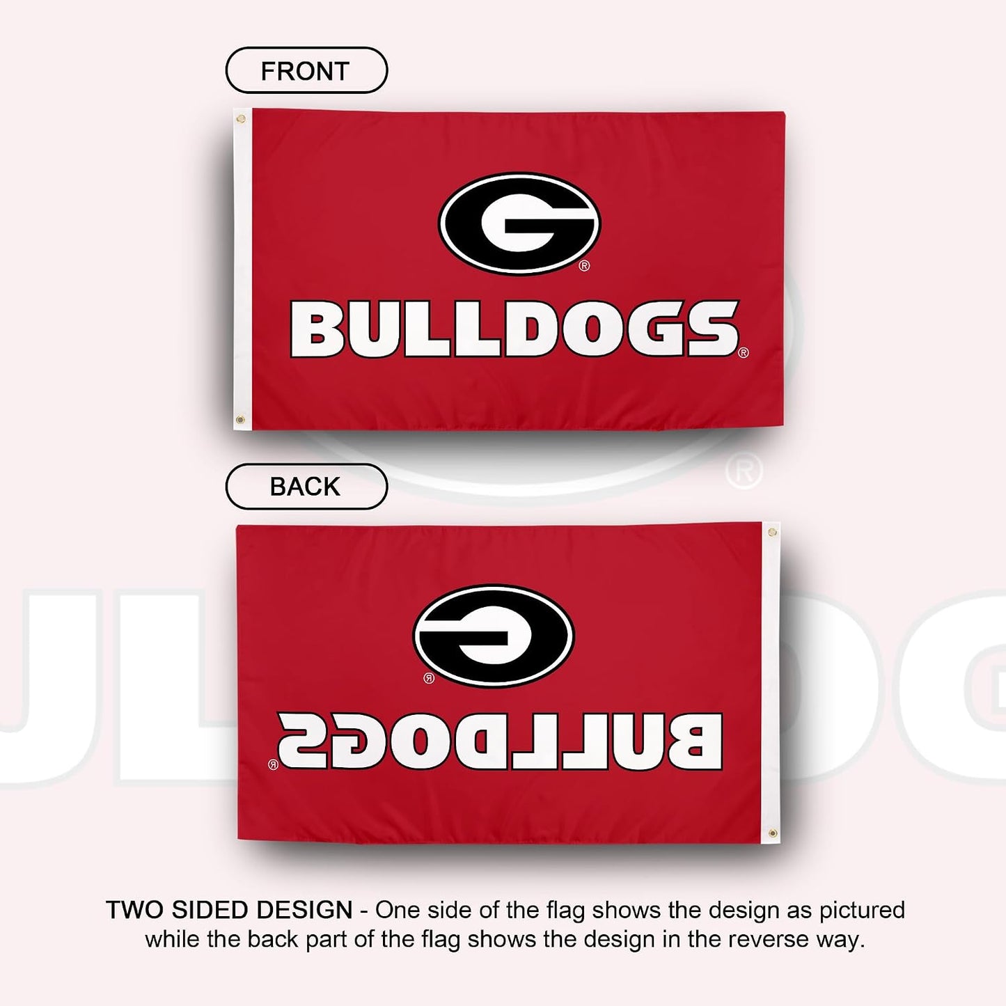 Bandera UGA Bulldogs 3x5ft 100% poliéster interiores/exteriores