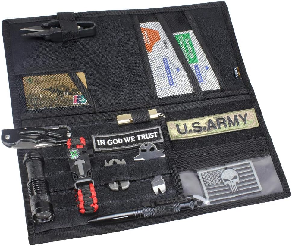 Organiz. visera auto con panel MOLLE doble cara 13.8x7
