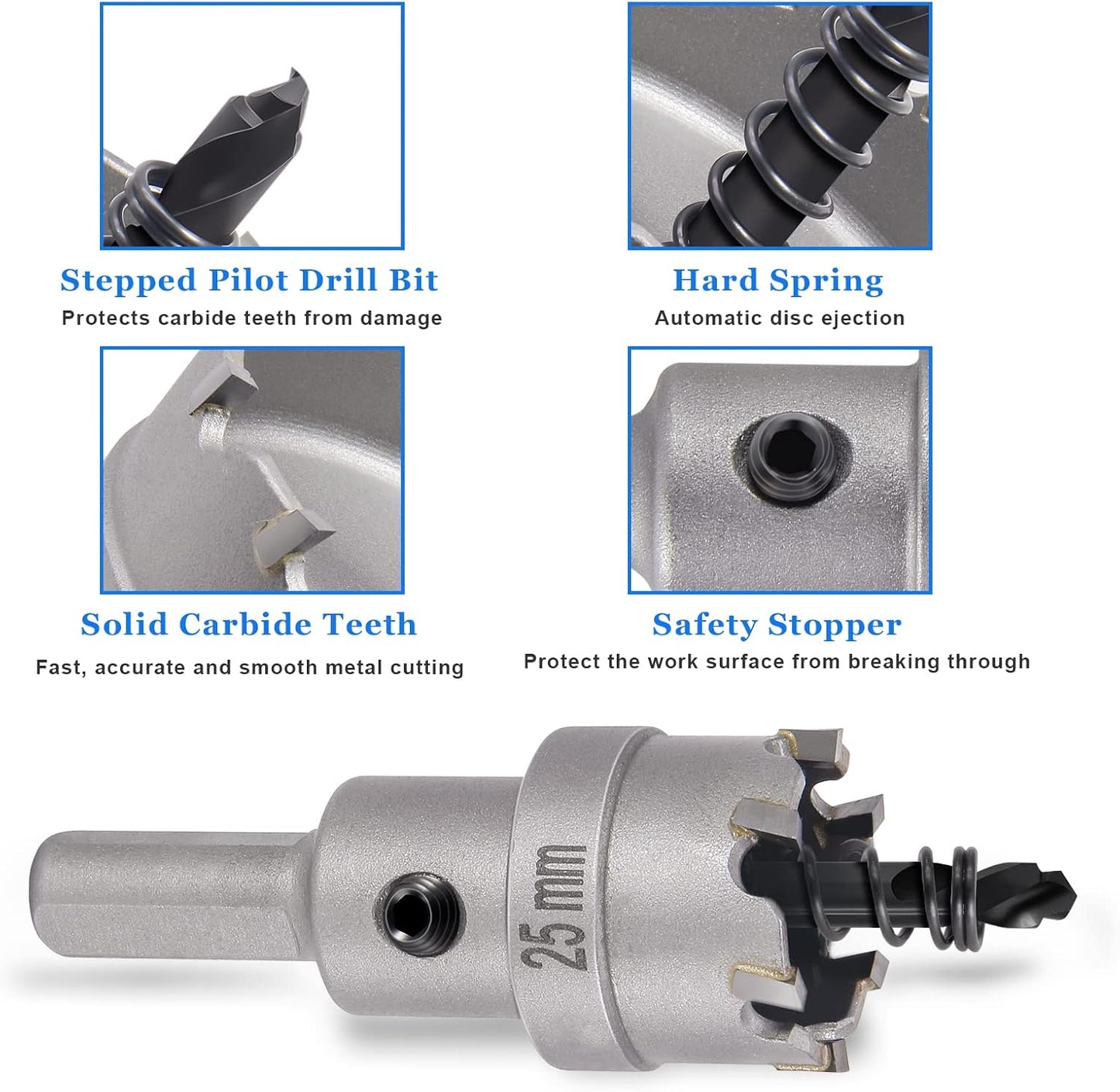 Agujero carburo 82pies para acero inox