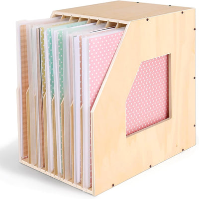 Estante papel 12x12 inclinado para álbumes recortes