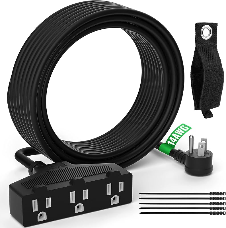 Cable extensión exterior 40ft 3 tomas SJTW 14/3 15A ETL