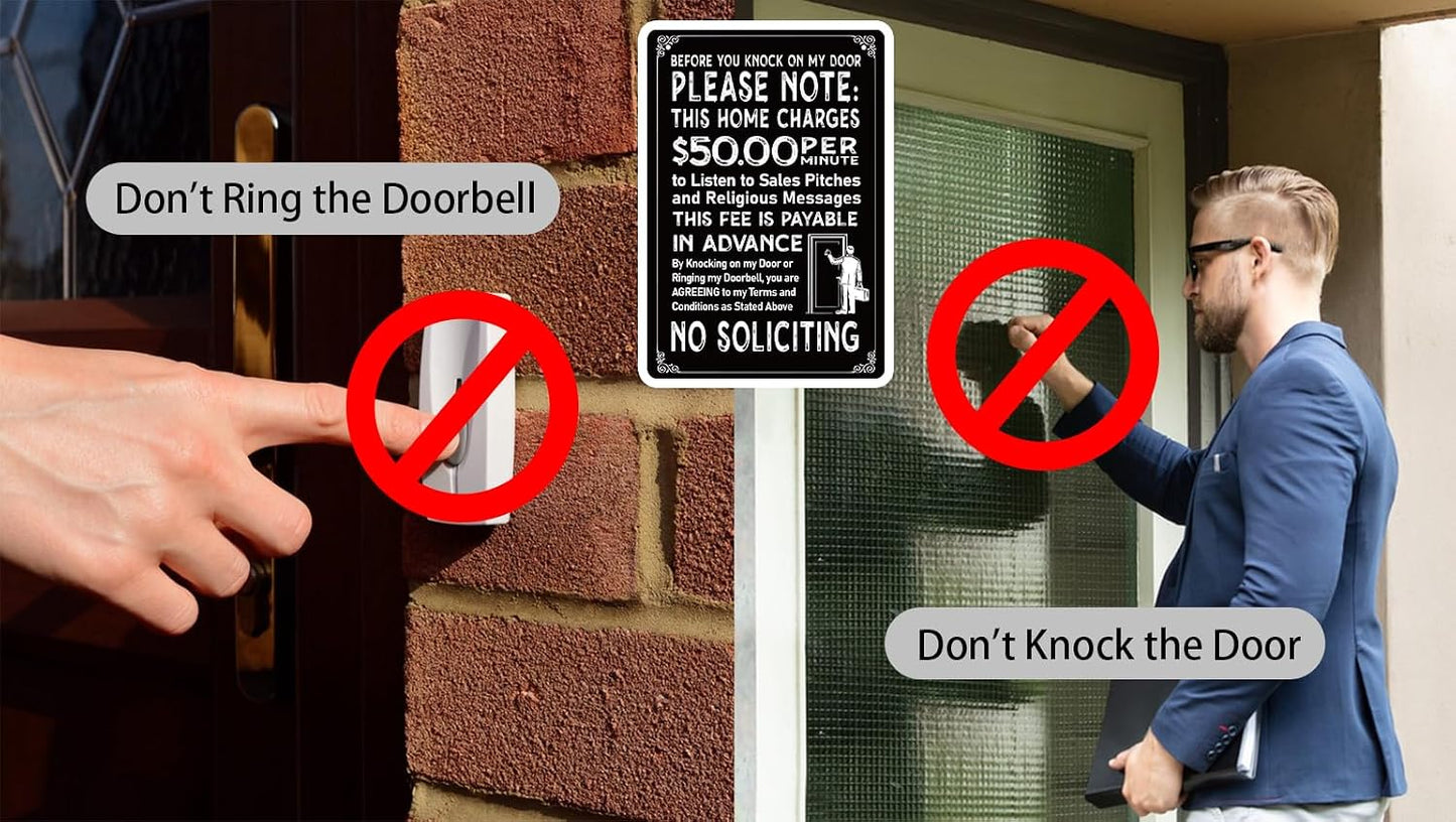 Letrero No Solicitar Puerta Hogar 8x12ft Resistente Agua