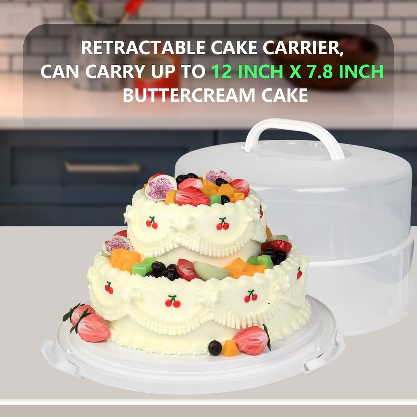 Transportador pasteles 12pulg con tapa asa bolsa aislada