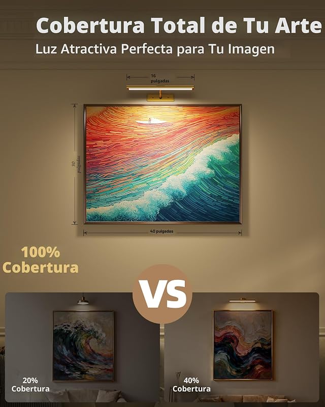 Luz LED magnética para arte 16'' 4800mAh con control remoto
