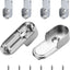 6 Soportes Metal Barra Armario 0.59x1.18" Resistente