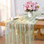 Camino mesa gasa verde flores bordadas 30x120pulg floral decoración
