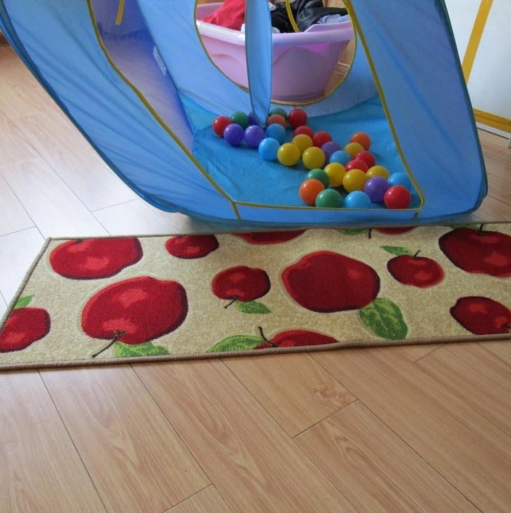 Set 2 Alfombras Cocina Lavables Antiderrap Absorbente Rojo