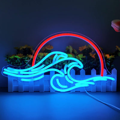 Letrero neón atardecer con luz LED para dormitorio y sala