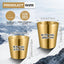 8 Vasos Aislados Acero Inox 5.9oz Doble Pared Dorado