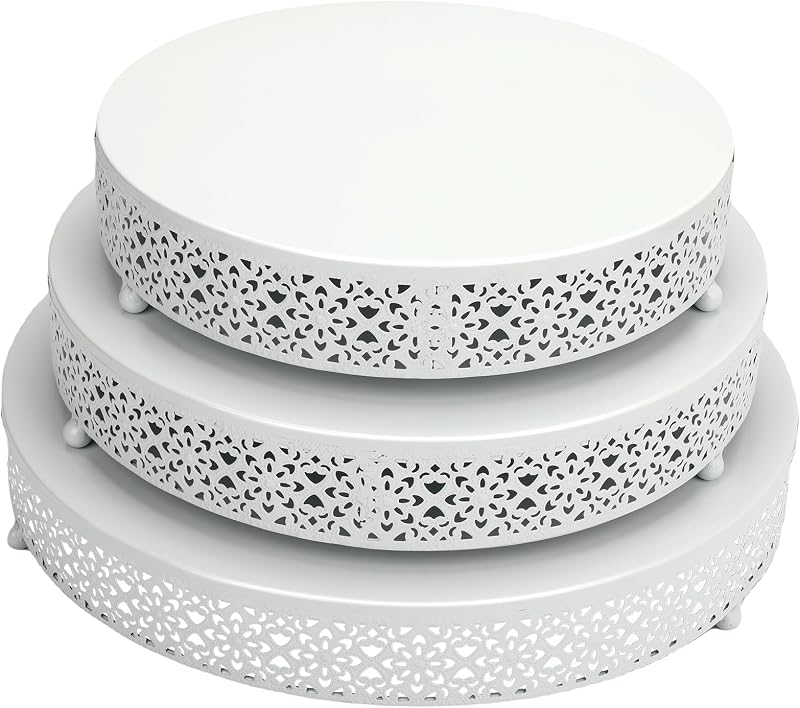 3 Soportes Tartas 16-12pulg Metal Redondos Postres