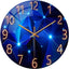 Reloj pared azul decorativo vidrio redondo 12pulg silencioso