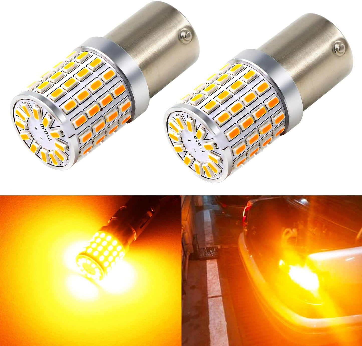 Bombillas LED señal giro amarillo 12V pack 2