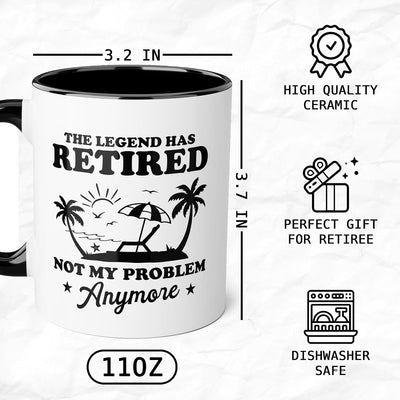 Taza café regalo jubilación colegas hombres Not My Problem Anymore