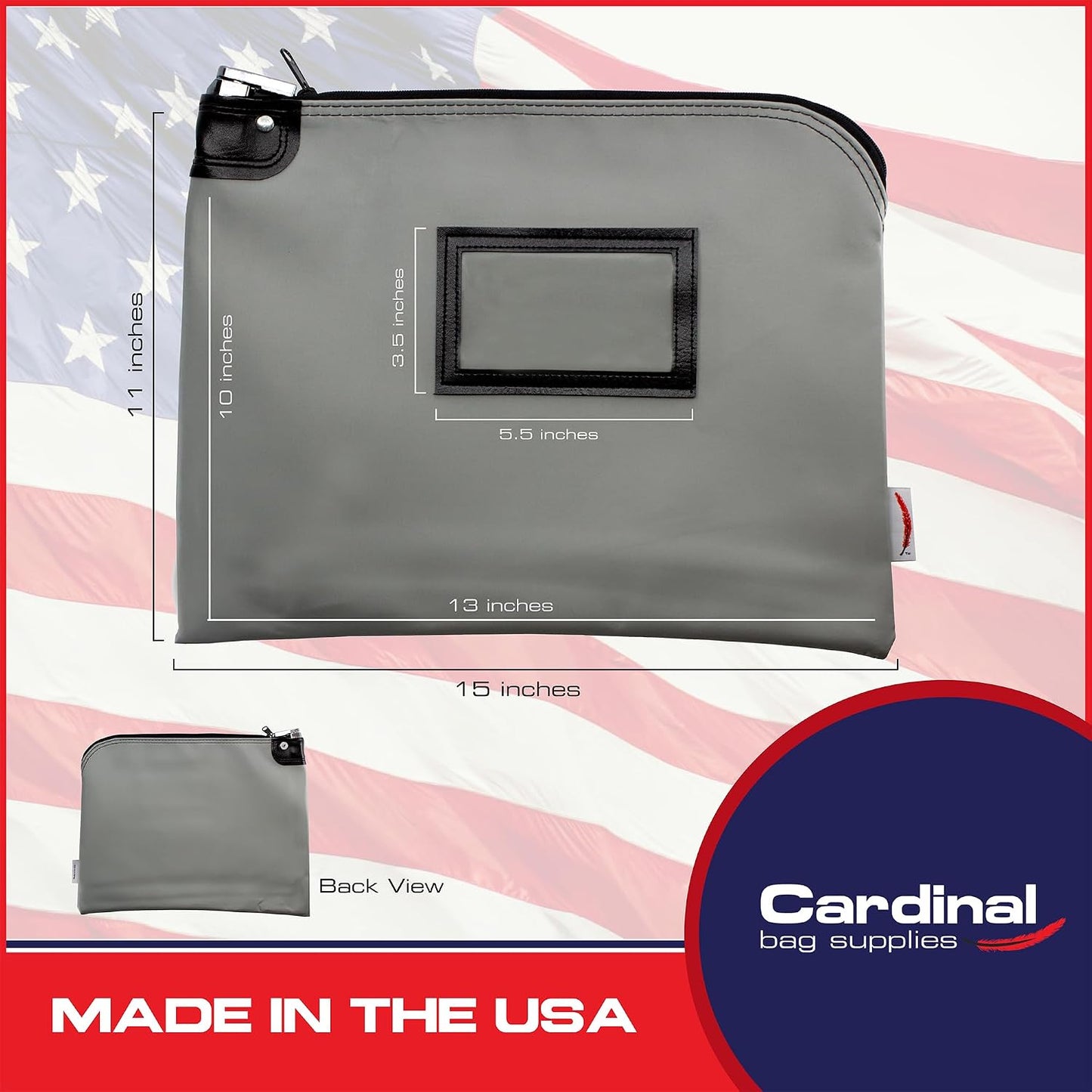Bolsa seguridad documentos con cerradura llave 11x15pulg