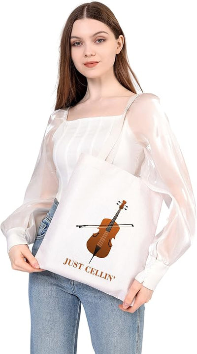 Bolsa mano violonchelo reutilizable regalo músico