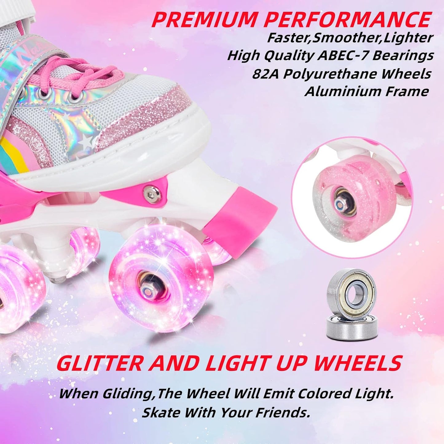 Patines cuádruples ajustables para niños con ruedas