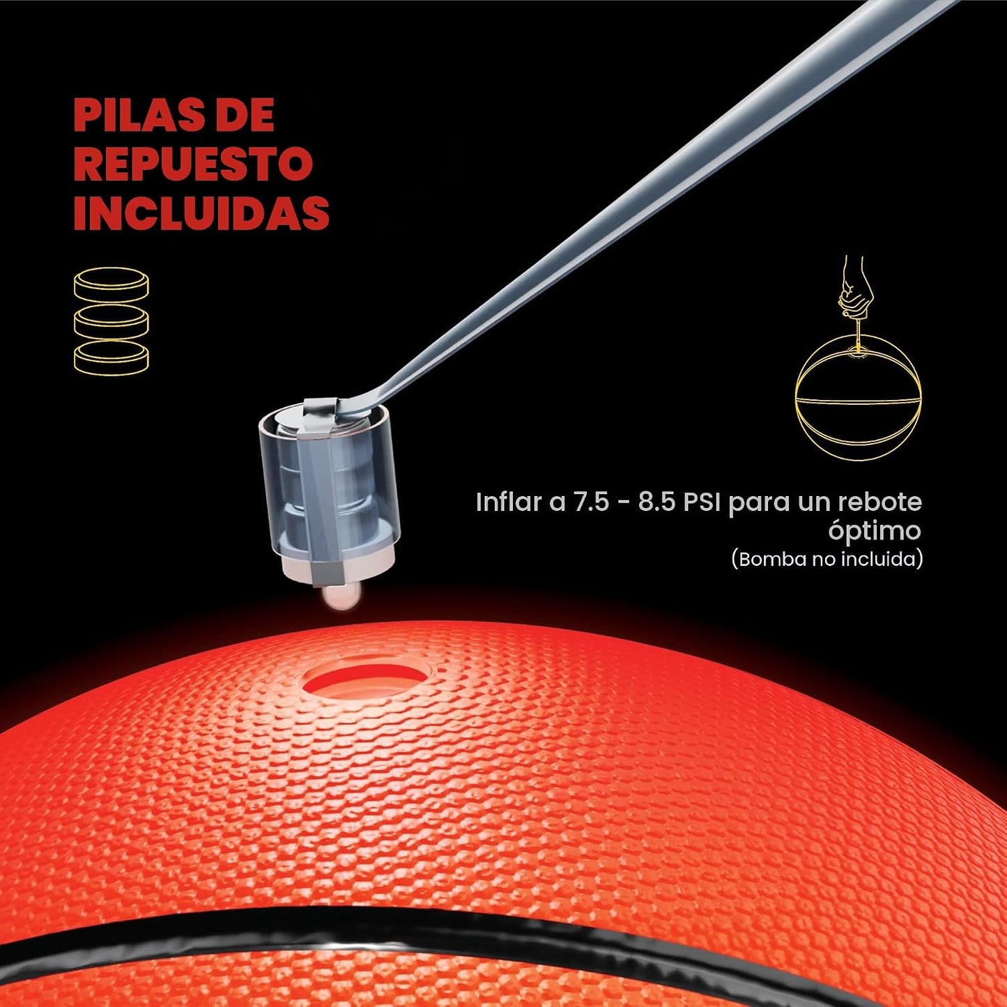 Balón baloncesto iluminado regalo niños adolescentes