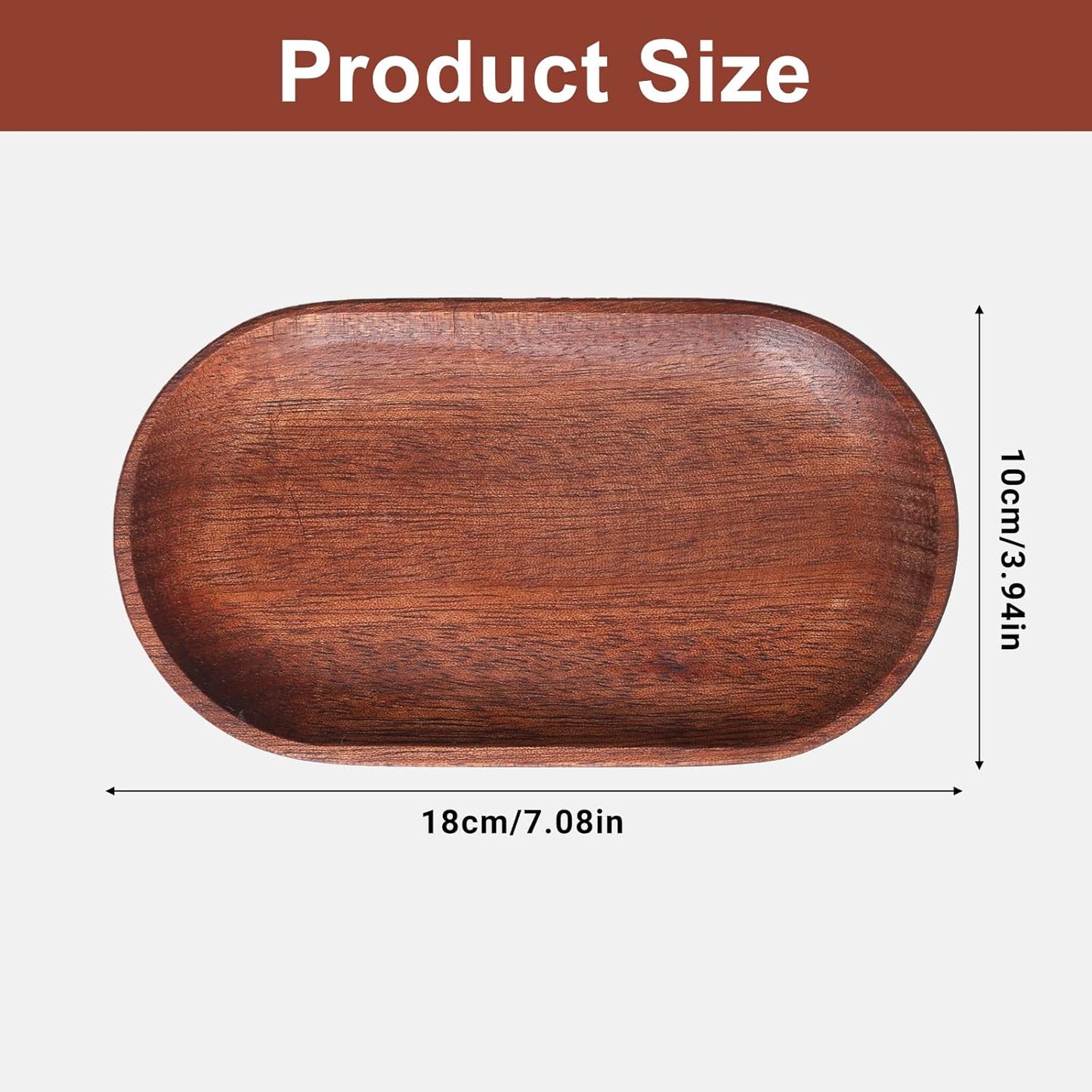 Bandejas madera ébano 4x7.5pulg servir mini platos