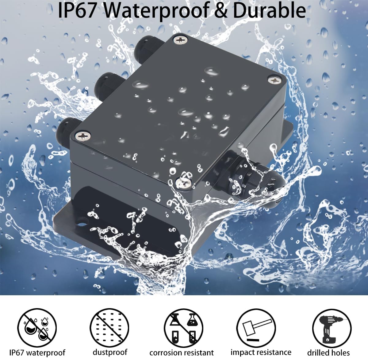 Caja eléctrica impermeable 5 salidas 15A 600V 5pulg