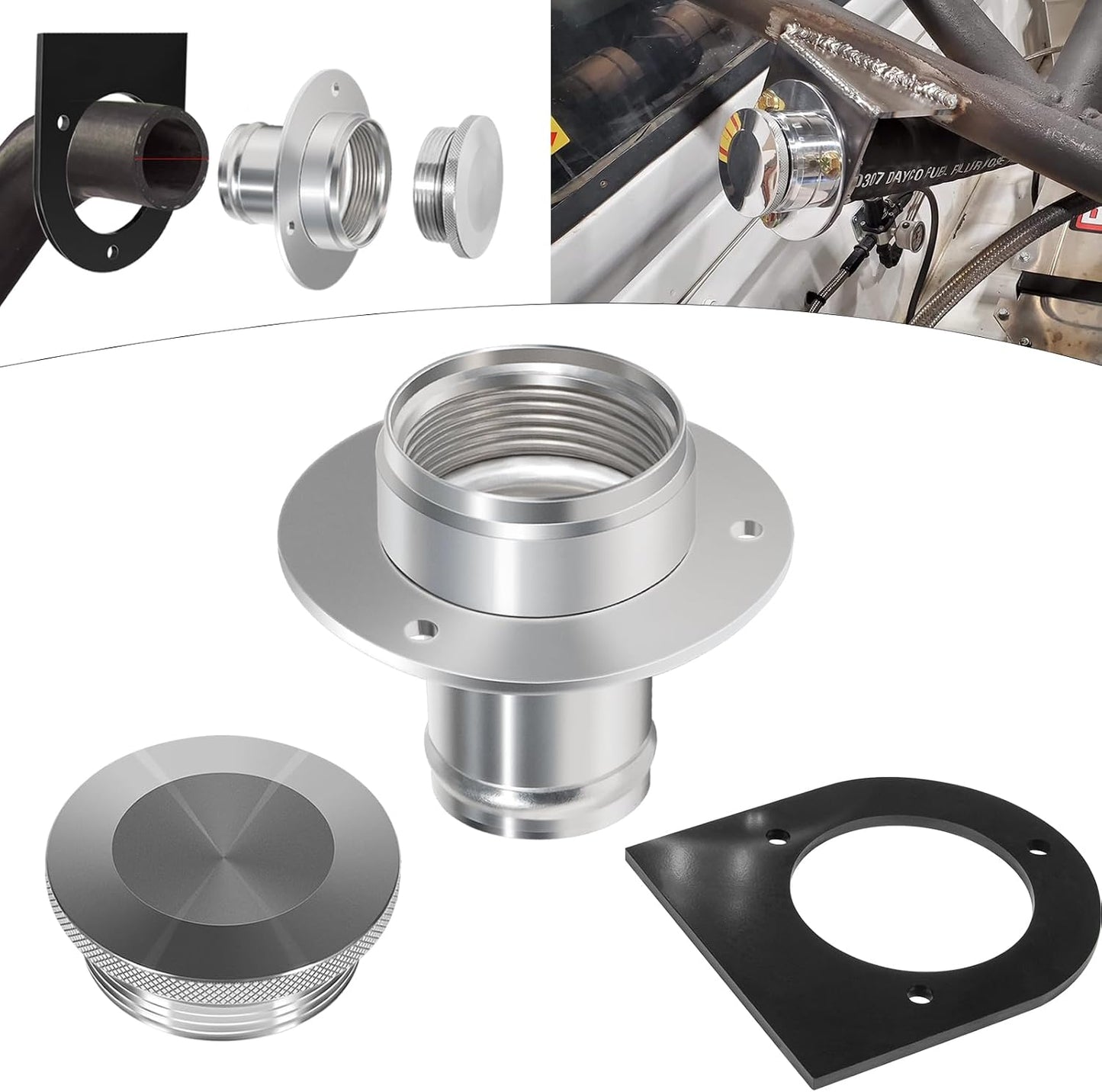 Cuello tanque combustible aluminio 17-2530 con tapa