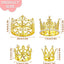 4 Pzas Coronas Doradas Mini Tiara Princesa Bebé Boda Cumpleaños