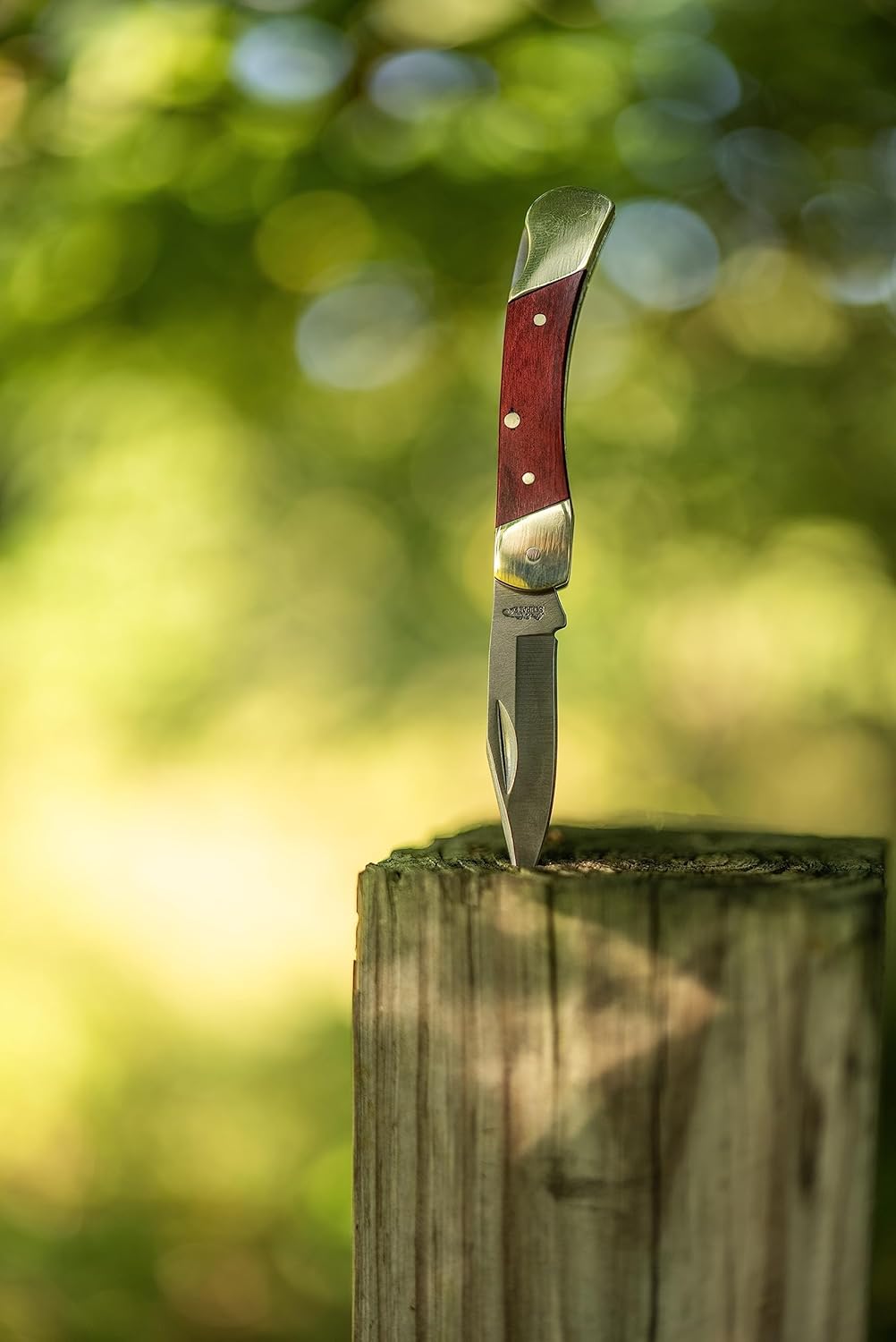 Cuchillo plegable acero inox 5.1" mango madera