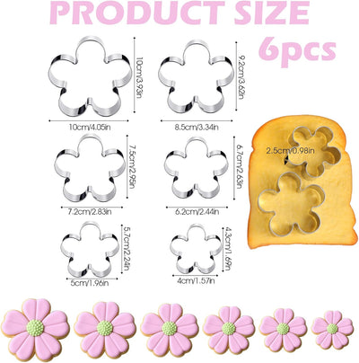 Set 6 cortadores flores acero inox para galletas y fondant