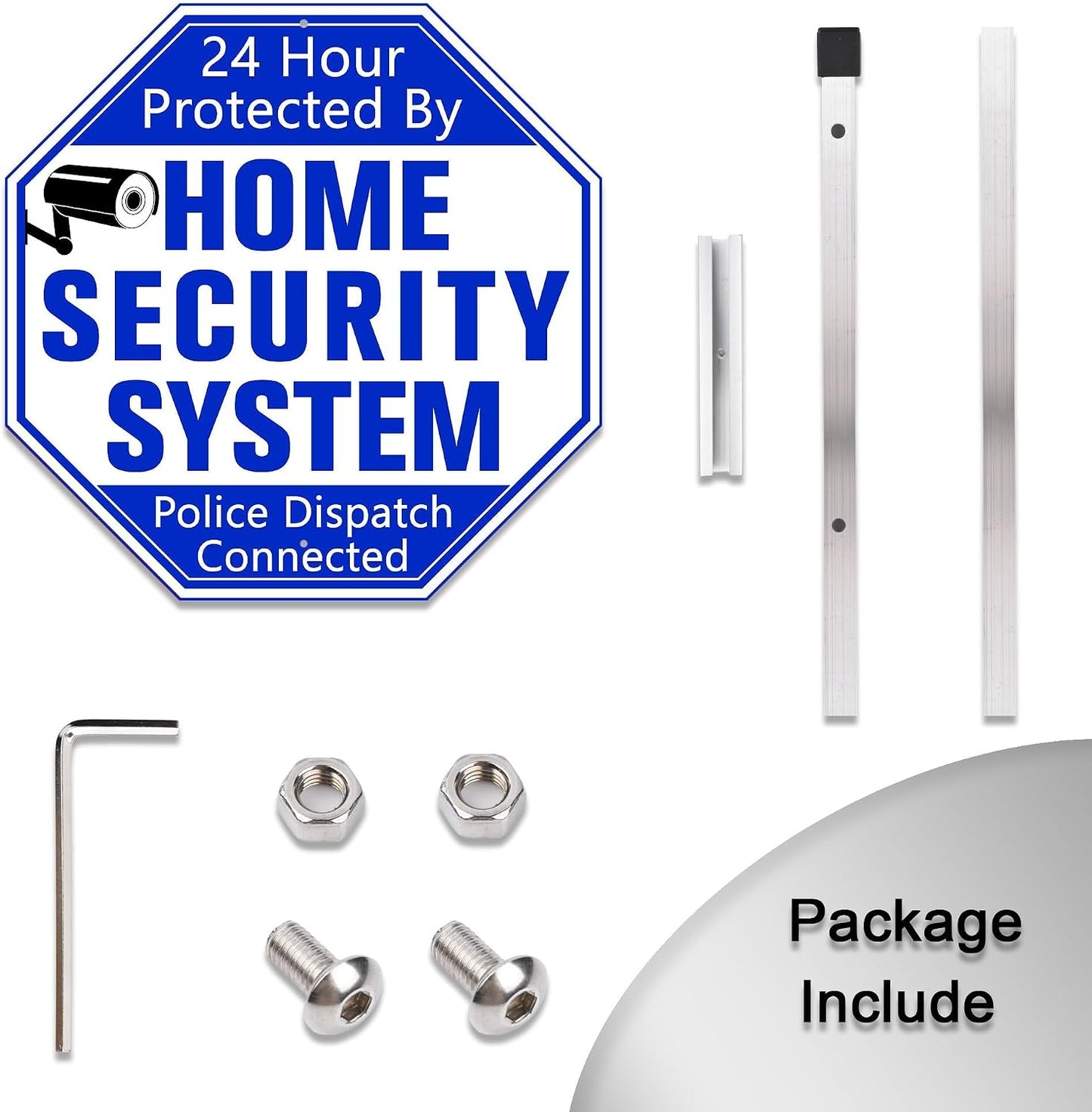 Letrero seguridad patio 10x28 metal con estaca