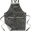 Delantal mezclilla con bolsillos ajustable S a XXXL Negro