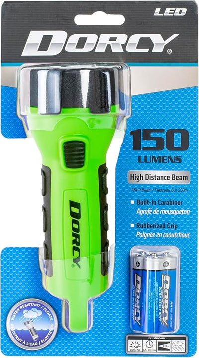 Linterna LED flotante 150 lúmenes con clip mosquetón verde neón