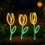 3 Letreros Neón Tulipán 16pulg Luces LED Amarillas y Verdes