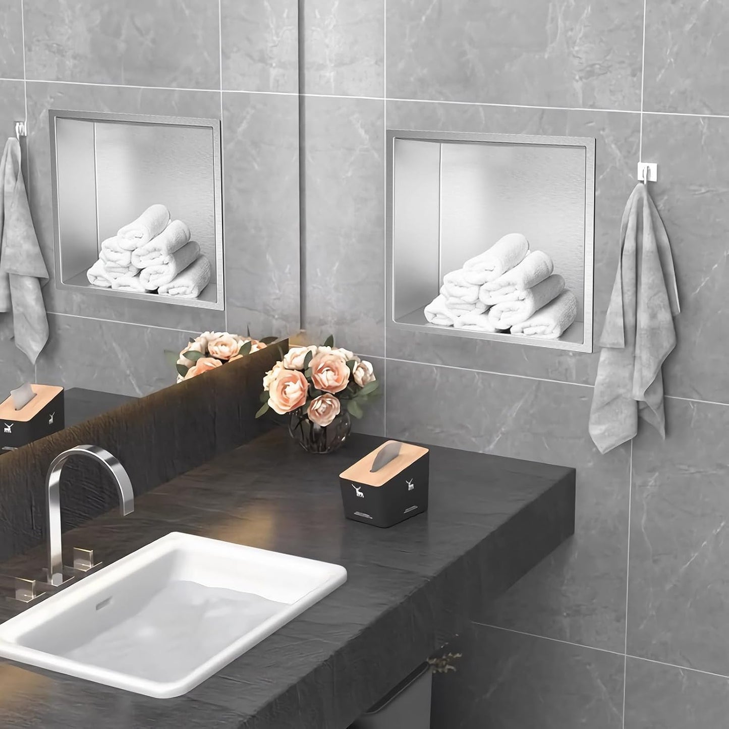 Nicho ducha acero inox sin azulejos almacenamiento