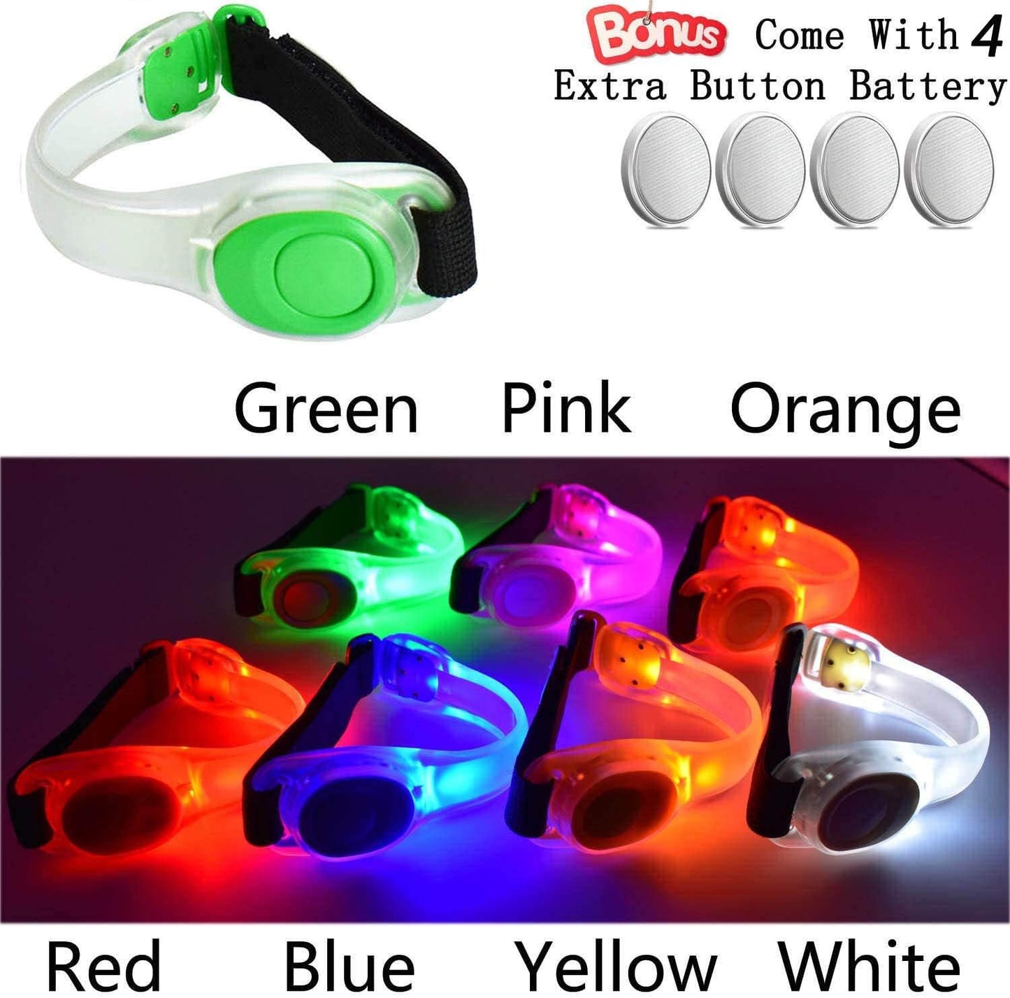 Brazalete LED ajustable correa silicona para correr ciclismo