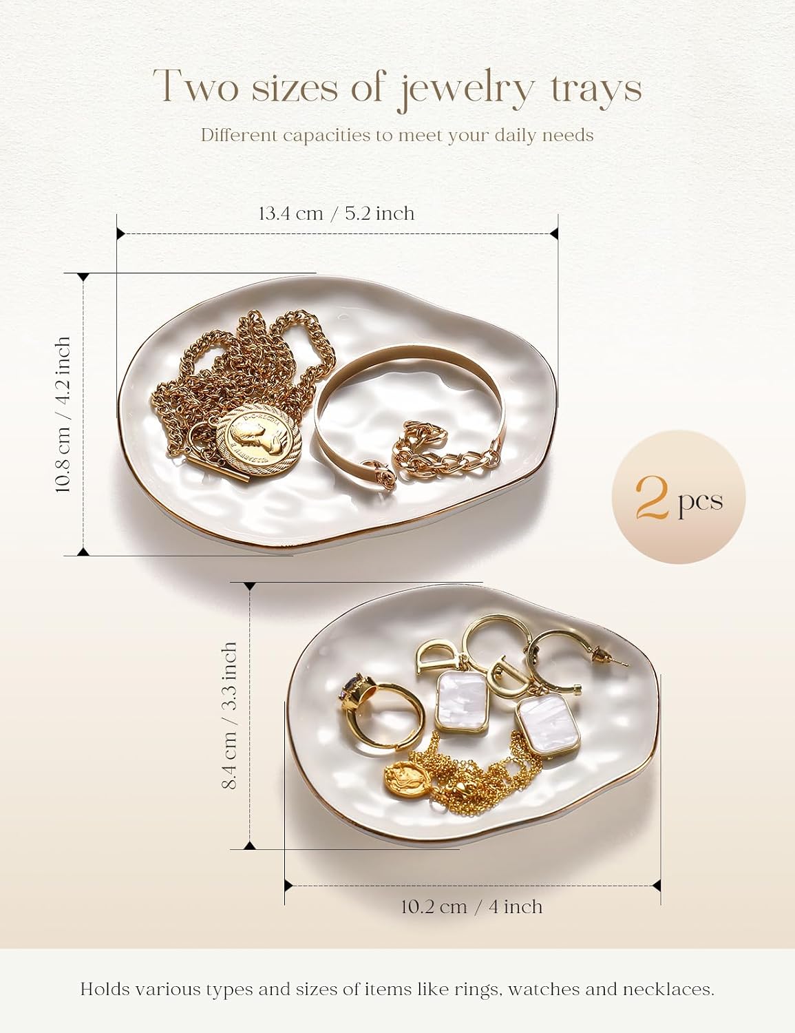 Set 2 Pzas Plato Joyas con Tarjeta Regalo