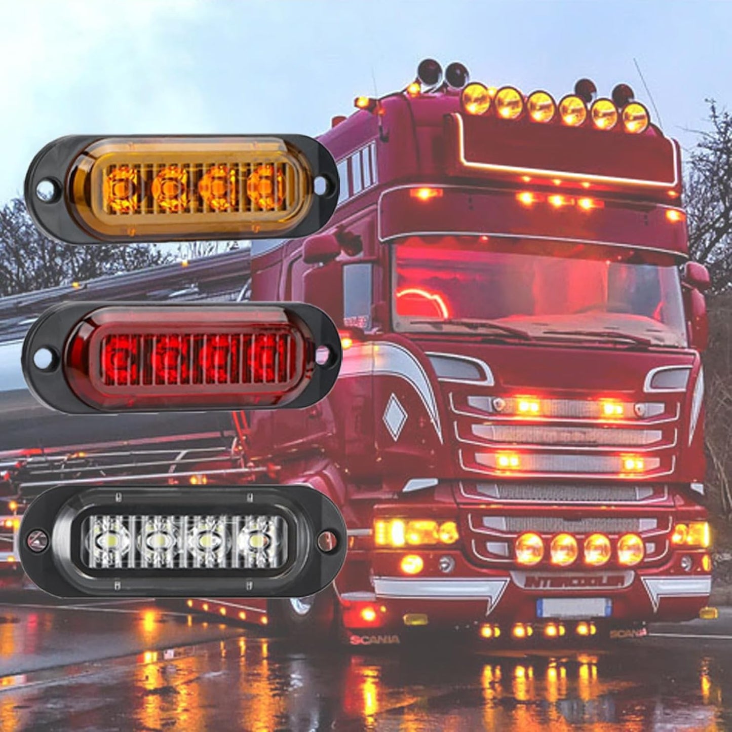 Kit 30 Luces LED Remolque Camión Impermeables DC12/24V