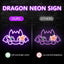 Letrero neón dragón negro LED para dormitorio y fiestas