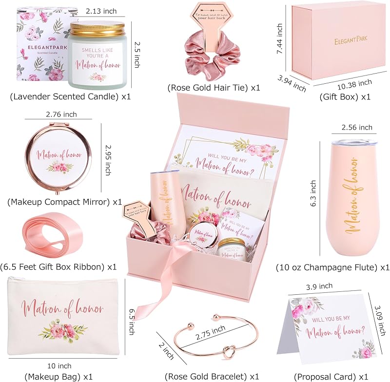 Caja dama honor vela perfumada taza champán acero inox 10oz rosa