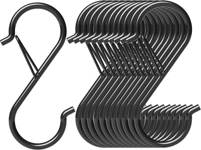12 Ganchos S Metal 3.5" Hebilla Seguridad para Utensilios