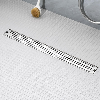 Drenaje ducha lineal 48pulg acero inox níquel cepillado