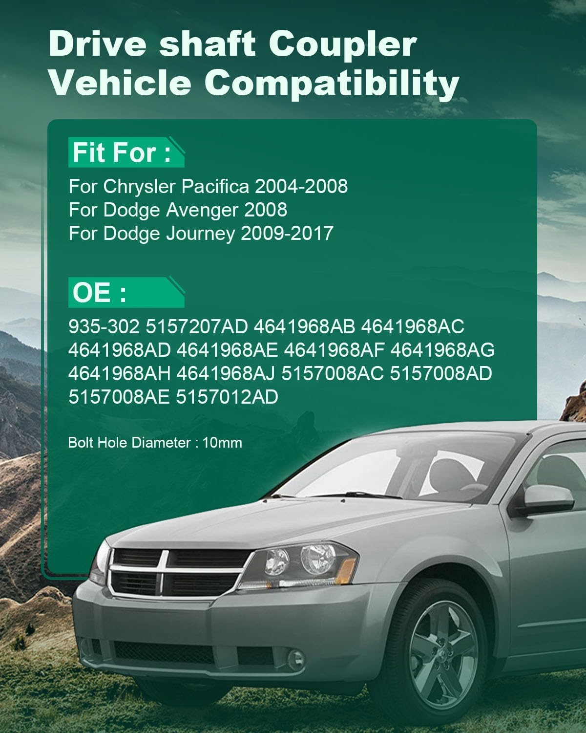 Acoplador eje transmisión comp Chrysler Pacifica 04-17