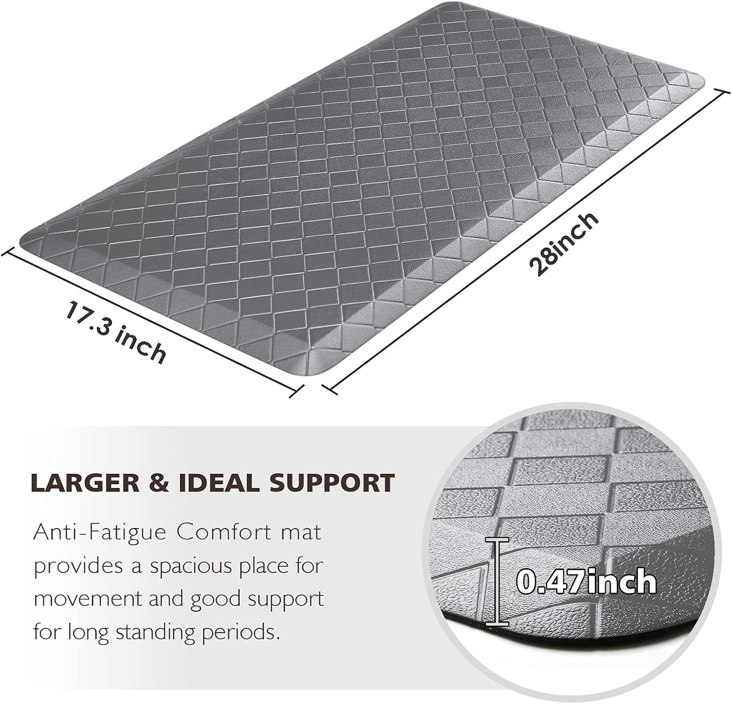 Alfombra cocina acolchada anti-fatiga 17.3x28 antiderrap