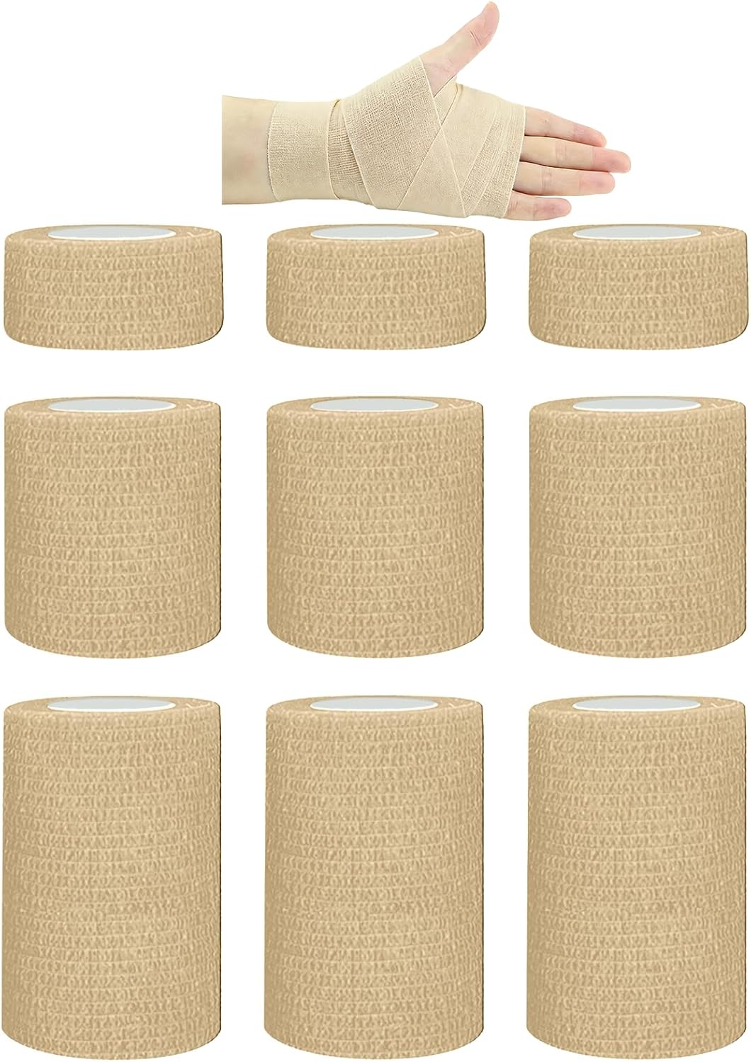 Vendaje autoadhesivo 1/2-3 pulg set 9 color piel para heridas