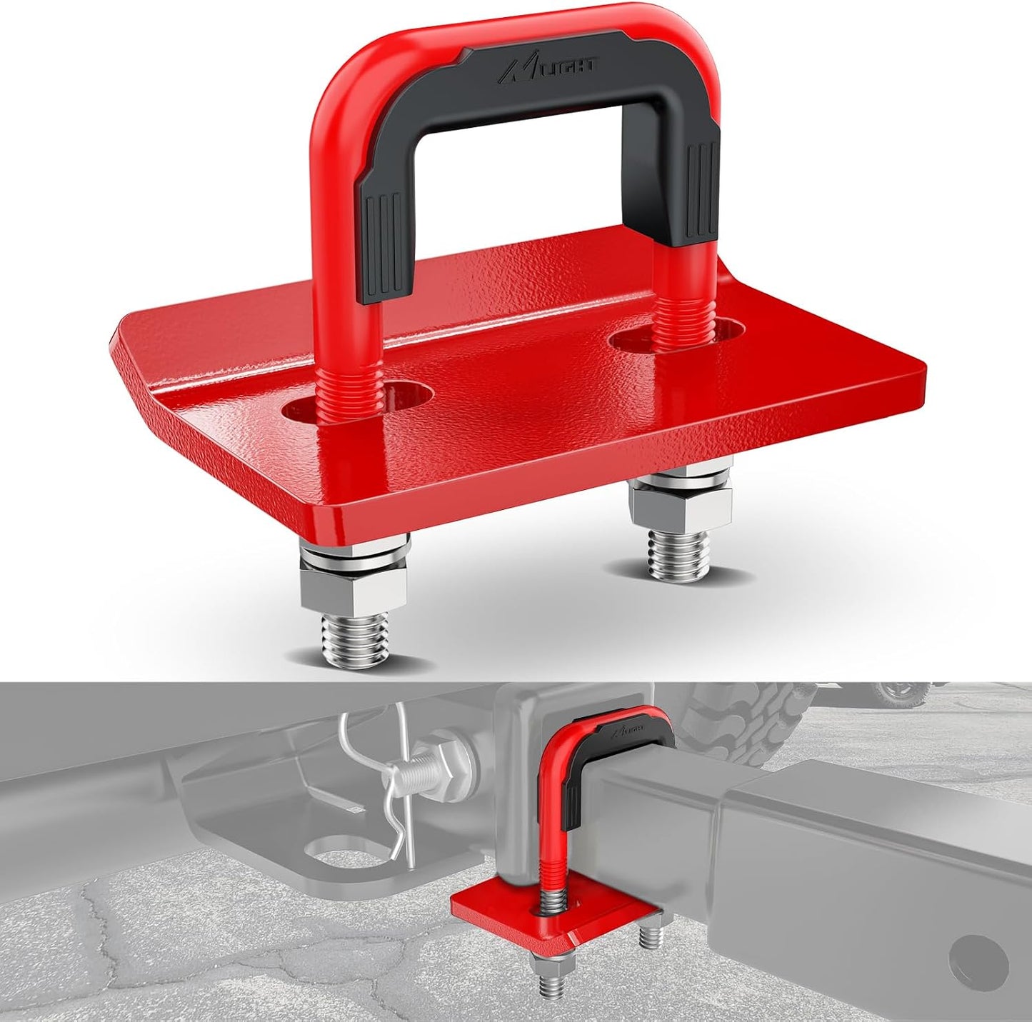 Tensor enganche remolque 2" acero goma perno U rojo