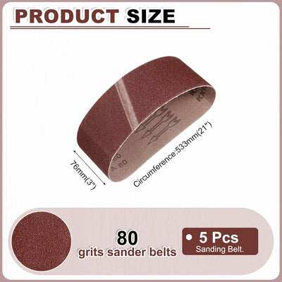 Correas lijado 3x21pulg 5pzas aluminio carpintería