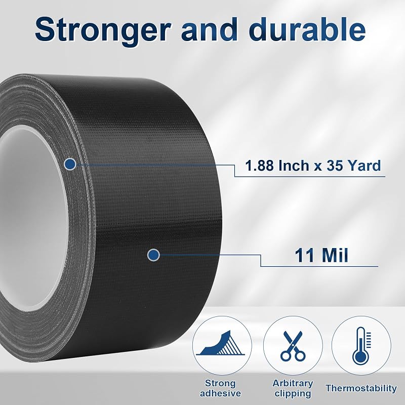 Cinta adhesiva negra conducto 4.77cm x 32m impermeable