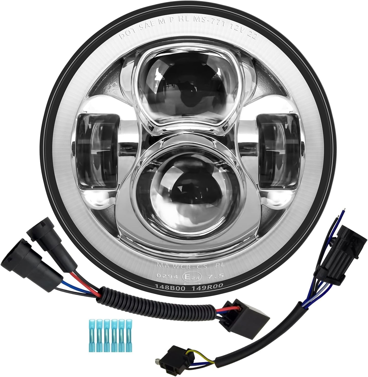 Kit halo blanco DRL 7pulg comp Harley Fat Boy