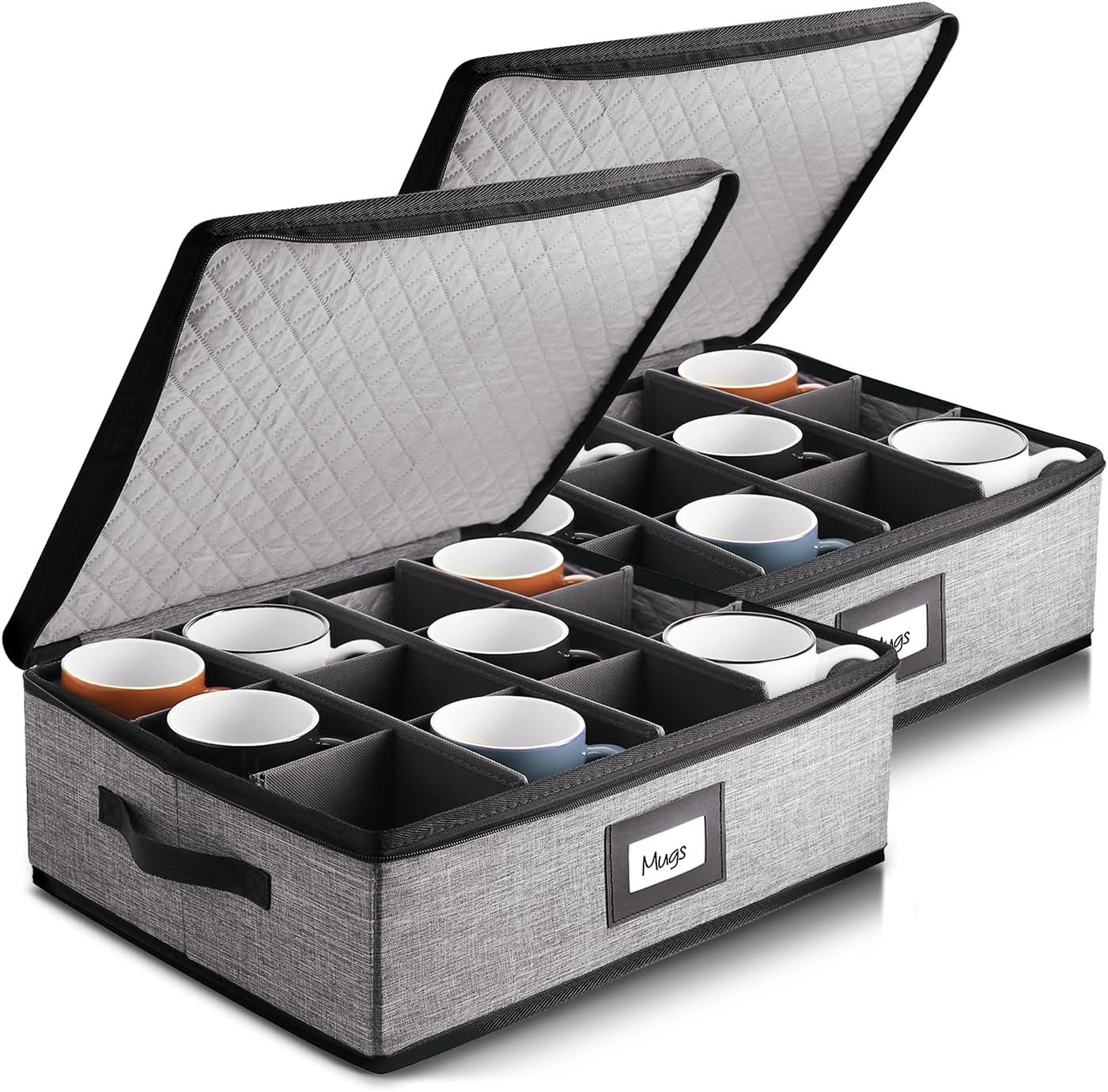 Organiz. tazas café apilables 2 pzas con divisores