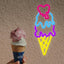 Letrero neón abierto helado LED regulable para decoración